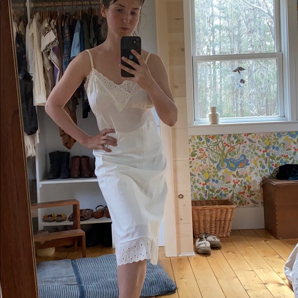 Vintage cotton eyelet slip size xs - Picture 3 of 9